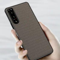 Luxury Carbon Fiber Protective Cover For Sony Xperia 5 IV 10 5 1 V Slim Silicone Anti-Shockproof Case Coque