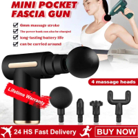 LED Massager Gun Vibrating Quiet Electric Fascial Gun with 6 Heads for Muscle Relaxation Professiona