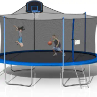 12ft Gymnastic Outdoor Trampoline with Net,Garden Park Children Adult Fitness Exercise Trampoline