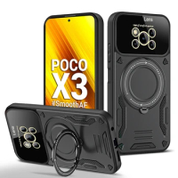 Shockproof Armor Ring Magnetic Case For Xiaomi Poco X3 X 3 Pro NFC X3Pro Pocox3 Pro Magsafe Wireless Charging Cover Poco x3 Pro