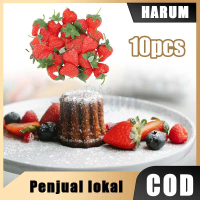 10pcs Strawberry Artificial Buah Plastik Props Foto Dekorasi Rumah Properti Foto Produk Realistis