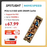 MOVESPEED SSD NVMe M2 2280 with DRAM Cache 4TB 2TB 1TB 7450MB/s Solid State Hard Disk M.2 PCIe 4.0x4 SSD Drive for PS5 PC