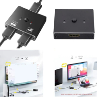 HDTV Switchers Bidirectional Two Way Switchers 2 in 1 Out 8K@60Hz 4K@120Hz 1080P@240Hz Switchers Splitters for Projectors