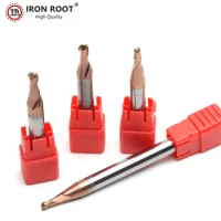 IRON ROOT Ball End Mill, HRC58, R2.5mm-R4.0mm,CNC Lathe Turning Cutter Milling Cutter 2 Flute Ball End Carbide End Mill,End Mill