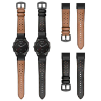 Genuine Leather Watchband Band For Garmin Fenix 6 Pro GPS/Fenix 6X GPS/TACTIX DELTA Easyfit Wrist Strap for Fenix 5 5X Plus/MARQ