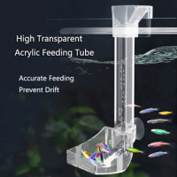 1Set Acrylic Aquarium Feeder Tube Dish Transparent Fish Tank Shrimp Snail Shrimp Food Feeder Bowl Aquarium Feeding Accessories