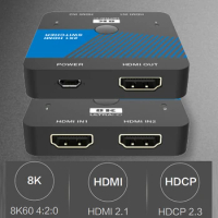 Game HDMI-compatible Splitter Adapter HDMI-compatible switcher TV Box Switch Internet Splitter 8K@60Hz Video Switcher Adapter