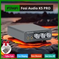 Fosi Audio K5 PRO USB Gaming DAC With Microphone Headphone Amplifier Mini Audio DAC for PS5 Desktop Powered Active Speakers