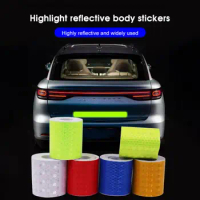 5 *100cm Car Reflective Tape Reflector Protective Strip Car Sticker Car Decoration Strip Film Sticker Auto Motorcycle Sticker