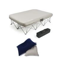 【May Shop】附雙枕 戶外折疊雙人床便攜式戶外加寬行軍床(含收納袋+2充氣枕)