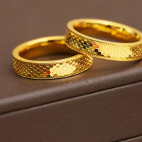 real gold 999 jewelry fine gold rings wedding rings for couples 24k pure gold finger ring