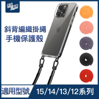 【ZA喆安電競】掛繩款無套手感TPU透明防摔保護殼 手機保護套 i15/14/13/12 Pro/Pro Max(適用iPhone)