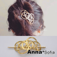 AnnaSofia 古典線結 髮飾髮夾髮簪盤髮器(金系)