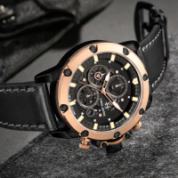 Evans Jayden Jam Tangan Pria 9570 Kulit Kaca Sapphire Chronograph Water Resistant 10 ATM Stainless W