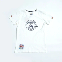 【EDWIN】江戶勝 女裝 大漁系列 基本LOGO短袖T恤(米白色)