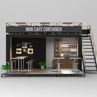 10ft/20ft/ 40ft Food Shipping Container Bar,Mini Leisure Restaurant, 10ft Pop-up Shipping Kiosk Design Pop Up Shop Booth