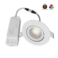 50PCS New RGB CCT Spotlight Dimmable Recessed Lighting Indoor 220-240V 7W Adjustable Downlight Hole D70mm Home Ceiling Lighting