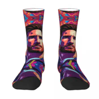 CELEBRATION Lionel And Andrﾩs And Messi And Argentina No.10 GOAT Caricature 89 Graphic Cool Funny Geek Compression Socks