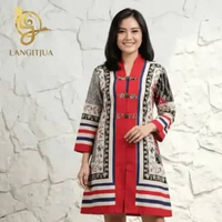 TUNIK SALUR INTEN JUMBO | DRESS BATIK WANITA BUSUI XXL Navy