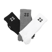 【NIKE 耐吉】長襪 Jordan Essentials 黑 白 灰 速乾 加厚 喬丹 中筒襪 運動 籃球襪 三雙入(DA5718-911)