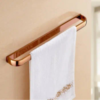 Rose Gold Square Single Towel Bar Bathroom Wall Mounted Towel Rail Holder Bathroom Accessories KD699