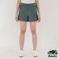 【Roots】Roots女裝-宇宙探索系列 虹彩光澤平織短褲(綠色)