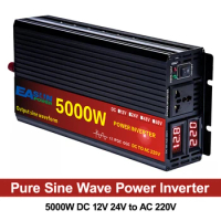 Inverter 12V 220V 2000W 3000W 4000W 5000W 24V Dc To 230V Ac Pure Sine Wave Voltage Converter 12 220 Power Car Micro Inverter