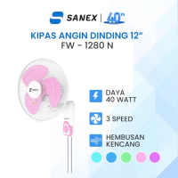 Sanex kipas dinding / wall Fan FW 1280 - 12 Inch - Warna Random