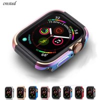 Cover For Apple watch 6 case 44mm 40mm Ultra-thin full TPU+Metal Bumper Protector case iWatch series 5 4 6 SE Accessories