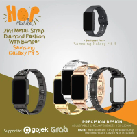 Metal 2in1 Stainless Strap for Samsung Galaxy Fit 3 with Bumper Frame Case Diamond (Tali Jam FIT3 de