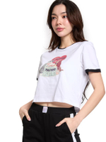 เสื้อยืดผู้หญิง แขนสั้น คอกลม Lady and The Tramp Disney สีขาว