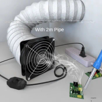 Smoke Absorber Fume Extractor Fan Pipe Duct Exhuast Fan Electric Adjustable Speed Kitchen Ventilation Fans with 2m Pipe