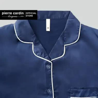Pierre Cardin Pajamas Set Satin Short Sleeve 309-3186N M Dark Blue