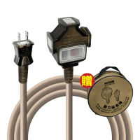 【SYNCO 新格牌】動力延長線 2P 1開3插 10M 沙漠色 含收納袋(台灣製 新安規 室內戶外安心用)
