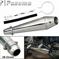 1PC 38-51mm Stainless Steel Exhaust Muffler Slip On Silencer W/ DB Killer Pipe For 125-1000cc Racing Sport Street ATV Motorcycle