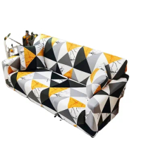 Magic Customized Design Green Geometry Extensible Sofa Couch Cover Living Room 3 Seat Sofa Loose Cover