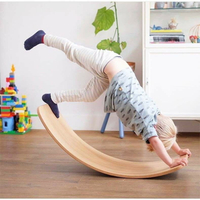 斑駁時光家居北歐兒童彎曲板平衡木 蹺蹺板玩具早教感統訓練器瑜伽彎板 彎曲板 木質平衡板高強度多層桉木