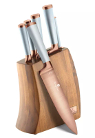 Berlinger Haus 7 Pcs Stainless Steel Knife Set with Wooden Stand - Moonlight Collection