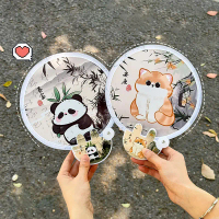 {Wring RUN} Creative Cartoon Folding Fan Kawaii Foldable Fan Cool Summer Portable Handheld Fan Fly
