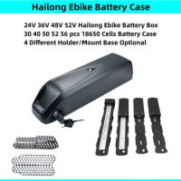 30 40 50 52 56 pcs 18650 cells Hailong 1 Ebike Battery Box 24v 36v 48v 52v Down Tube E-Bike Battery Box Case with Cells Holders