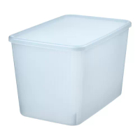 RYKTA 附蓋收納盒, 透明 灰藍色, 24x36x23 公分/14.5 公升