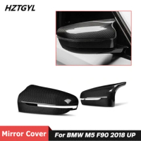 1 Pair Replacemet Or Sticker Style Carbon Fiber Material Rear View Mirror Cover For BMW M5 F90 2018 Up