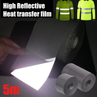 5m Reflective Heat Transfer Film Car Safety Reflector Sticker 2cm/5cm Washable Tape Strip Bag Shoes Cloth Safety Warning Mark