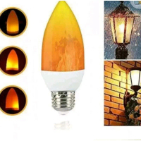 Lampu Api Teras LED E27 Model Api2an Fitting Standard 5 Watt 1300-1800K Cahaya Nyala Realistis Efek 