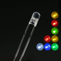 3mm 無邊LED燈珠白發紅綠黃色直插F3高亮發光二極管小燈泡 短腳