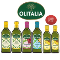 【Olitalia 奧利塔】純橄欖油x2+葡萄籽油x1+玄米油x1-1000mlx4瓶(+頂級葵花油500mlx2瓶-禮盒組)