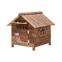 Solid Wood Dog House Outdoor Outdoor Kennel Wooden Dog House Rainproof Pet Dog House