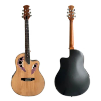 6 Strings Round Back Ovation Guitar Cutaway Design Electric Acoustic Guitar 41 Inch Electric Folk Guitar