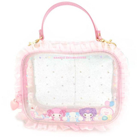 小禮堂 【限購】Sanrio 三麗鷗 x 粧美堂 手提透明收納包 (緞帶款) 美樂蒂 酷洛米 大耳狗