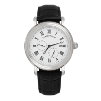 PARKER PHILIP派克菲利浦古典限量自動上鍊機械錶(銀殻/白面/黑帶)